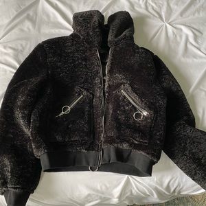 Faux wool/fur black jacket
